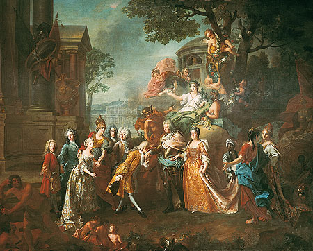 Bild: Allegorie auf die Wiedervereinigung Kurfürst Max Emanuels mit seiner Familie