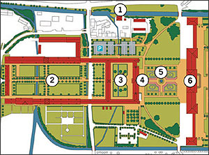 Bild: Plan der Schlossanlage Schleißheim, Ausschnitt